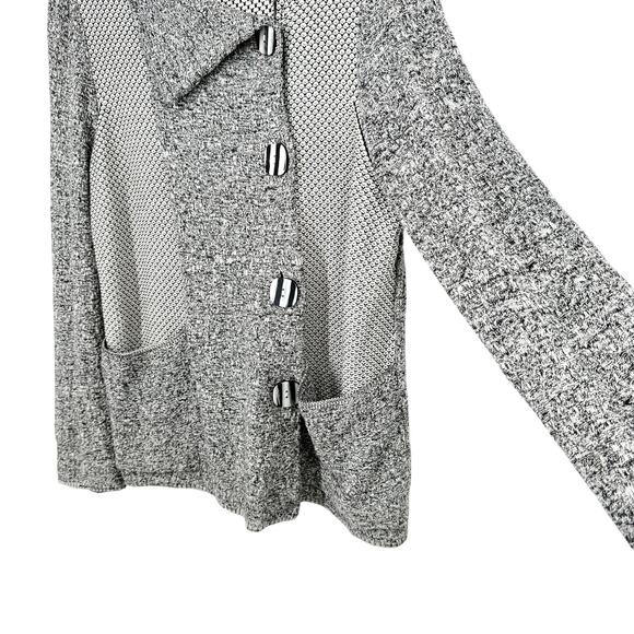 Habitat Sz Medium Black White Wearable Art to Wear Artsy Jacket Blouse Shirt Top - Picture 6 of 8